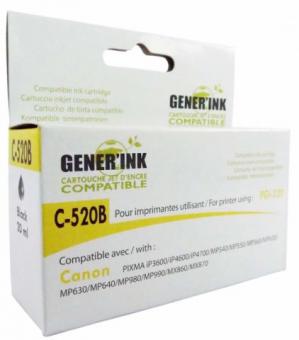 GENERINK, CANON PGI 520BK, BLACK + CHIP, CJ520B 