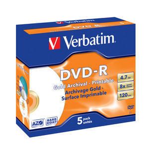 Verbatim DVD-R 43638 8x 4.7GB Gold Archival Jewel case 