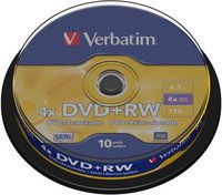 Verbatim DVD+RW 43488 4x 4.7GB 10pk cake box 