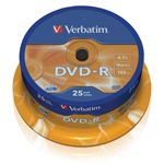 Verbatim DVD-R 43522 16x 4.7GB 25pk Matt Silver cake box 