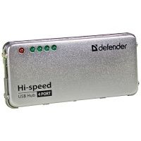 DEFENDER USB HUB mini 4 ports, USB 2.0, USB powered, 0.3m, QUADRO 83752 
