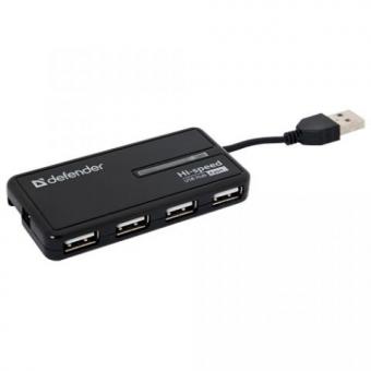 DEFENDER USB HUB mini 4 ports, USB 2.0, USB powered, QUADRO-LIGHT 
