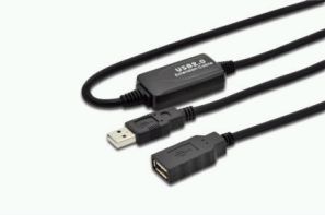 DIGITUS USB 2.0 Extension Active Cable, A/M to A/F lenght 10.0m, DA-73100-1, 4016032326212 