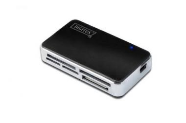 DIGITUS Card Reader USB 2.0, black, All-in-One, supports T-Flash, incl. USB A/M to mini 5P cable, DA-70322-1 