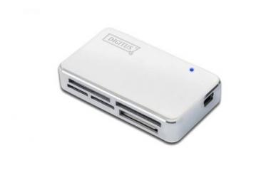DIGITUS Card Reader USB 2.0, white, All-in-One, supports T-Flash, incl. USB A/M to mini 5P cable, DA-70323-1 