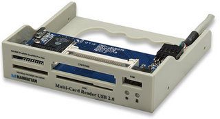 MANHATTAN USB 2.0, internal 3.5'', 51 in 1 card reader, Beige color, 701419 