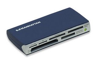MANHATTAN Multi-Card Reader/Writer, Hi-Speed USB 2.0, External, blue, 60-in-1, 100946 