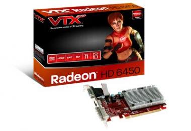 VTX3D Video card Radeon HD6450 PCIE 2GB DDR3 64bit, 625Mhz/1000Mhz, DVI/HDMI/VGA, Heatsink (silent) / ATX / 1 Slot, VX6450 2GBK3-H 