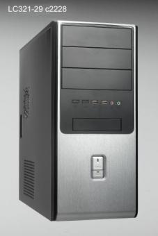 Linkworld case 3210-29 Midi ATX, black/silver, 2xUSB, Audio, PSU 3xIDE, 2xSATA,PCI, 420W silent 120mm, CE, Thermal control 