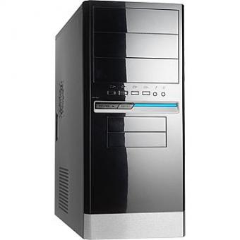 Linkworld case 321-62U Midi ATX, black/silver,glosy 2 x USB, audio. PSU 3 x IDE, 2 x SATA. 500W, 120mm Silent 