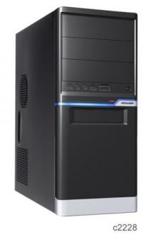 Linkworld case 3261-23U Midi ATX, black/silver, 2 x USB, audio. PSU 2 x IDE, 3 x SATA. 420W, 120mm Silent 