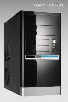 Linkworld case 437-16U/A Micro ATX, black/silver, 2 x USB, audio. Without PSU 