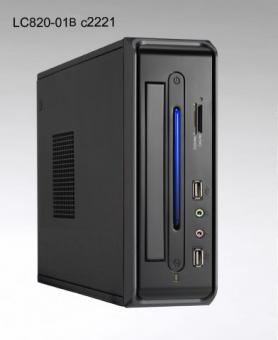 Linkworld 820-01B Mini ITX Case, Card reader,  2x USB, Audio(AC97+HD) on Front, external power adapter, black 