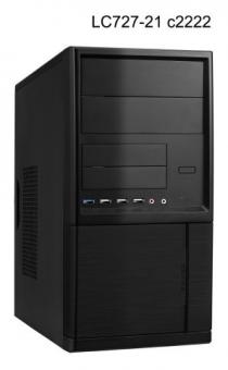 Linkworld case 727-21U/A Micro ATX, black/silver, 4 x USB, audio. PSU 2 x IDE, 3 x SATA. 400W, 80mm 