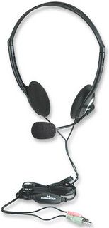 MANHATTAN Stereo Headset, Inline volume control, microphone, silver, 766623164429 