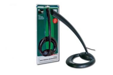 DIGITUS Desktop microphone with stand, plastic, blister package, DA-10102, 4016032210566 
