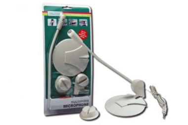 DIGITUS Multimedia MicroPhone, with STAND, 3.5mm Stereo Plug, plastic, blister package, DA-10101, 4016032101017 