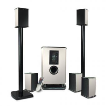 MIYAKO A-900CEV 5.1 Home cinema speaker system, Remote contror, color LCD screen (wooden sub. 120W RMS + wooden sat. 5*40W RMS), embeded amplifier, all cables included (PC and DVD), shielded 