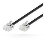 ASSMANN Telephone connection cable, RJ11, 6P4C , 4 Wires, black,  Length 10 m, AWG 26, AK-117017 