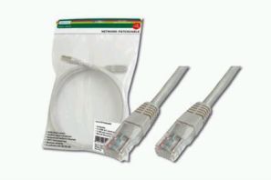 DIGITUS  UTP LAN cable, patch, 0.5m, Grey, 2xRJ45, DK-1511-005, 4016032212119 