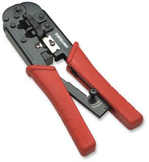 INTELLINET Modular Plug Crimp Rachet Tool, RJ-11/12 and RJ-45 Crimp/Cutter tool, 210966 