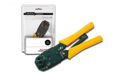 DIGITUS Multi Modular CrimPing Tool, Full metal, suitable for 4P2C, 4P4C, 6P4C, 6P6C, 8P8C Incl. Stripper and Cutter, DN-94004 
