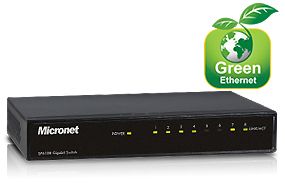 MICRONET SP6108, 8-Port 10/100/1000 Mbps Fast Ethernet Switch, Auto-Uplink, External Power, Metallic case, 4712688592420 