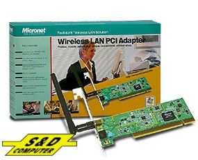 MICRONET SP906B, 2/11 Mbps Wireless LAN PCI Adapter with External deattachable Antenna 
