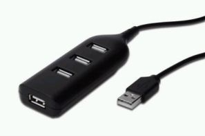ASSMANN USB Hub, 4 Port, USB 2.0, Bus Powered, 4 X USB A/F AT Connected Cable, AB-50001-1 