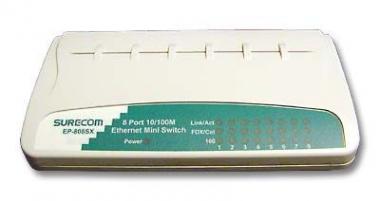 SURECOM 8 Port 10/100M Ethernet Mini Switch (Auto MDI/MDIX, Plastic Case), EP-808SX 