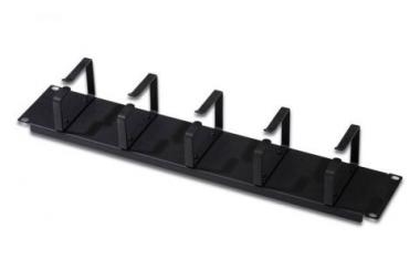 DIGITUS 19"  2U cable management panel, 5x rings, Color black RAL 9005, DN-19 ORG-2U-SW 