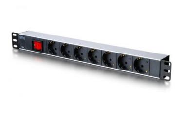 DIGITUS 19" Rackmount power strip: 16A, 4000W, 250VAC 50/60Hz 7x outlet, DN-95402 