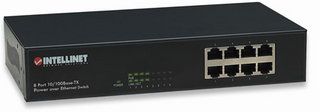 INTELLINET  8 x 7.3 Watts PoE Ports 10/100M Ethernet Switch Desktop, Metal, 560412 