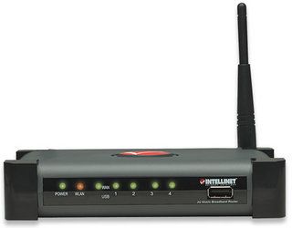 INTELLINET 150 Mbps, 3G, 4-Port 10/100 Mbps LAN Switch, Color: Gray, 766623524940 