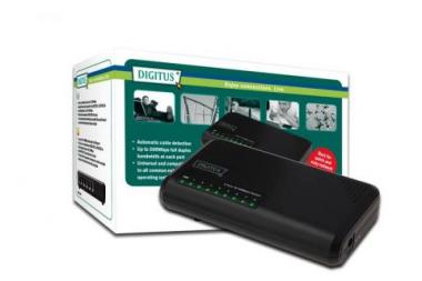 DIGITUS Fast Ethernet Office Switch, 8 Port, Compact, Plastic, DN-50022 