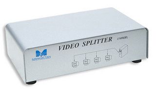 MANHATTAN VGA splitter, 4 port, maximum distance: PC to splitter - 10m, splitter to monitor - 50m, maximum resolution 1680x1280, 171014,151979, 177214, IDATA MSV-104 