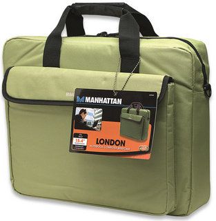 MANHATTAN  "London" Notebook Computer Briefcase, Dark Citron,Top Load, Up To 15.6", 439381 