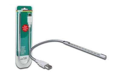 DIGITUS USB 10 LED light for Laptop, Flexible Gooseneck, 10 white LED lights, DA-70759 