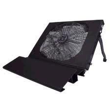 Ednet Notebook Computer Cooling Pad, black Aliuminium, Single Fan, 2 USB hub, 64501 