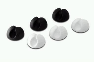 DIGITUS Cable holder set, self- adhesive, Plastic, D. 30mm, high: 20mm, 6 Pcs/set, black + white, DB-770917-000-M 
