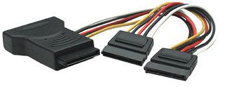 MANHATTAN SATA Power Splitter, 15-Pin SATA Power to Triple 15-Pin SATA Power, 308960 