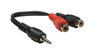 MANHATTAN RCA Socket to Mini 1/8" Plug (minijack),  0.1m, 336505 