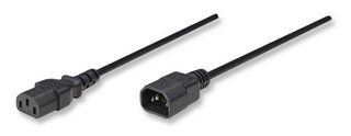 MANHATTAN Power extension cable C14 - C13 (computer - monitor/UPS), 1.8m, ICOC 03-NC-B 301152 