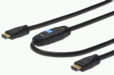 ASSMANN HDMI HDMI High Speed connection cable, type A, w/ amp., M/M, 20.0m, former HDMI 1.4, AK-330105-200-S 
