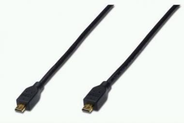 ASSMANN Micro (type D) HDMI Male to Micro (type D) HDMI Male, Shielded, Black, 2.0m, Black, AK-330108-020-S 