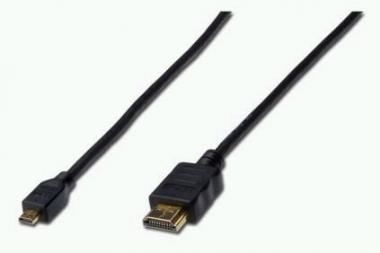 ASSMANN HDMI 1.4 High Speed connection cable 1.5m, type HDMI A/M - Micro HDMI D/M, AK-330115-015-S 