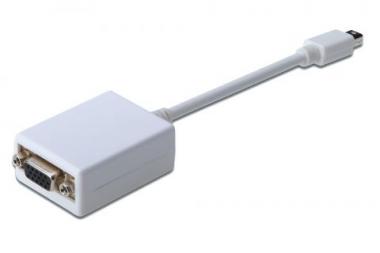 ASSMANN DisplayPort adapter cable, mini DP - HD15, M/F, 0.15m, 1.1a compatible, white, AK-340407-001-W 