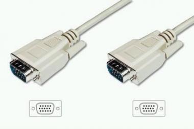 ASSMANN VGA Monitor connection cable, HD15, M/F, 3.0m, 3Coax/4C grey, AK-310101-030-E 