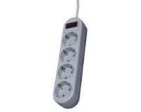 Extension cord XM-DB04K 4 sockets, 5.0 m. with grounded connection and safety switch, Schuko - C13 