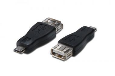 ASSMANN USB adapter, type micro B - A, M/F, USB 2.0 conform, AK-300507-000-S, 4016032283546 